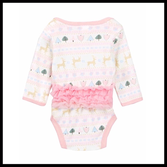 REINDEER HOLIDAY ONESIE CHRISTMAS BODYSUIT - Picture 6 of 7